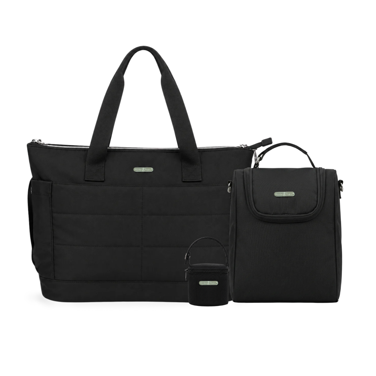 Primo Passi Diaper Bag + Insulated Bottle Bag + Pacifier Bag - Black