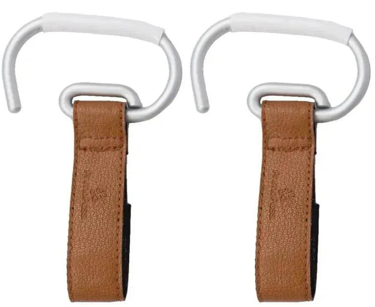 2Pk Leather Stroller Hook Camel | Primo Passi