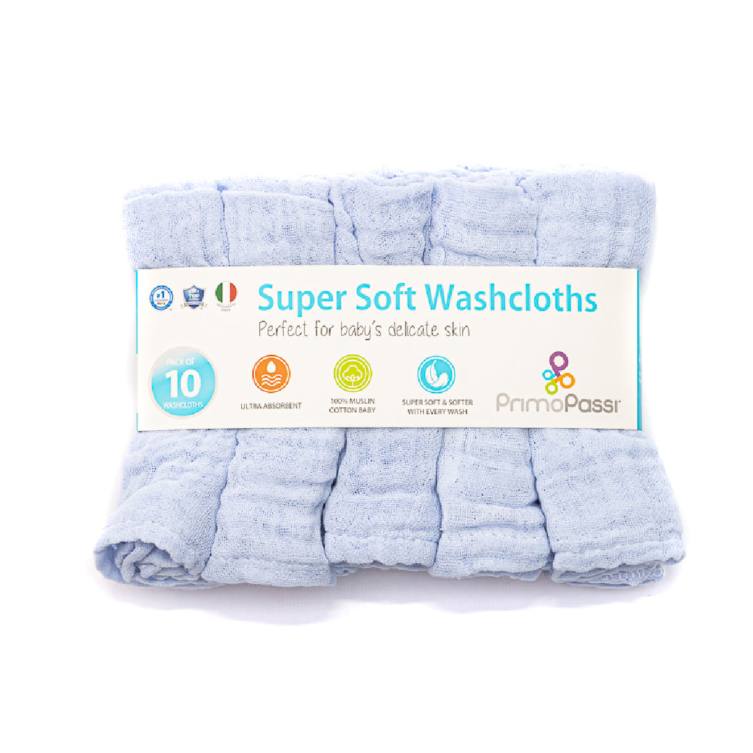 Set of 3 Cotton 10x10 Dishcloths, Sky Blue Set of 3 Cotton 10x10 Dishcloths, Sky Blue