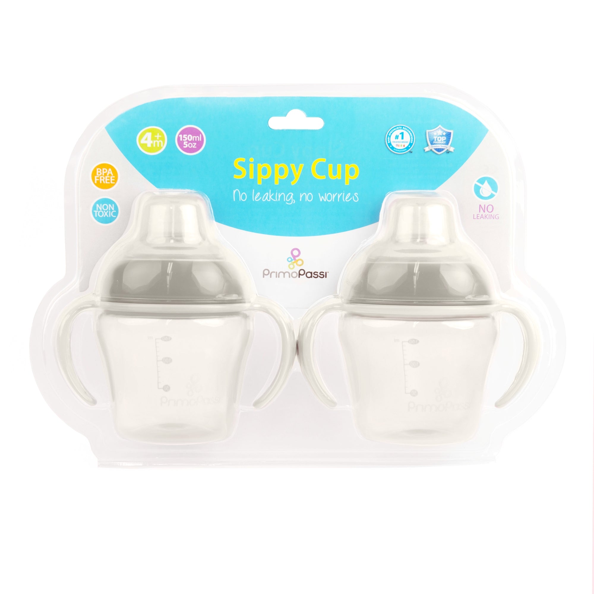 Primo Passi - Sippy Cup 4M, 2Pk, Grey