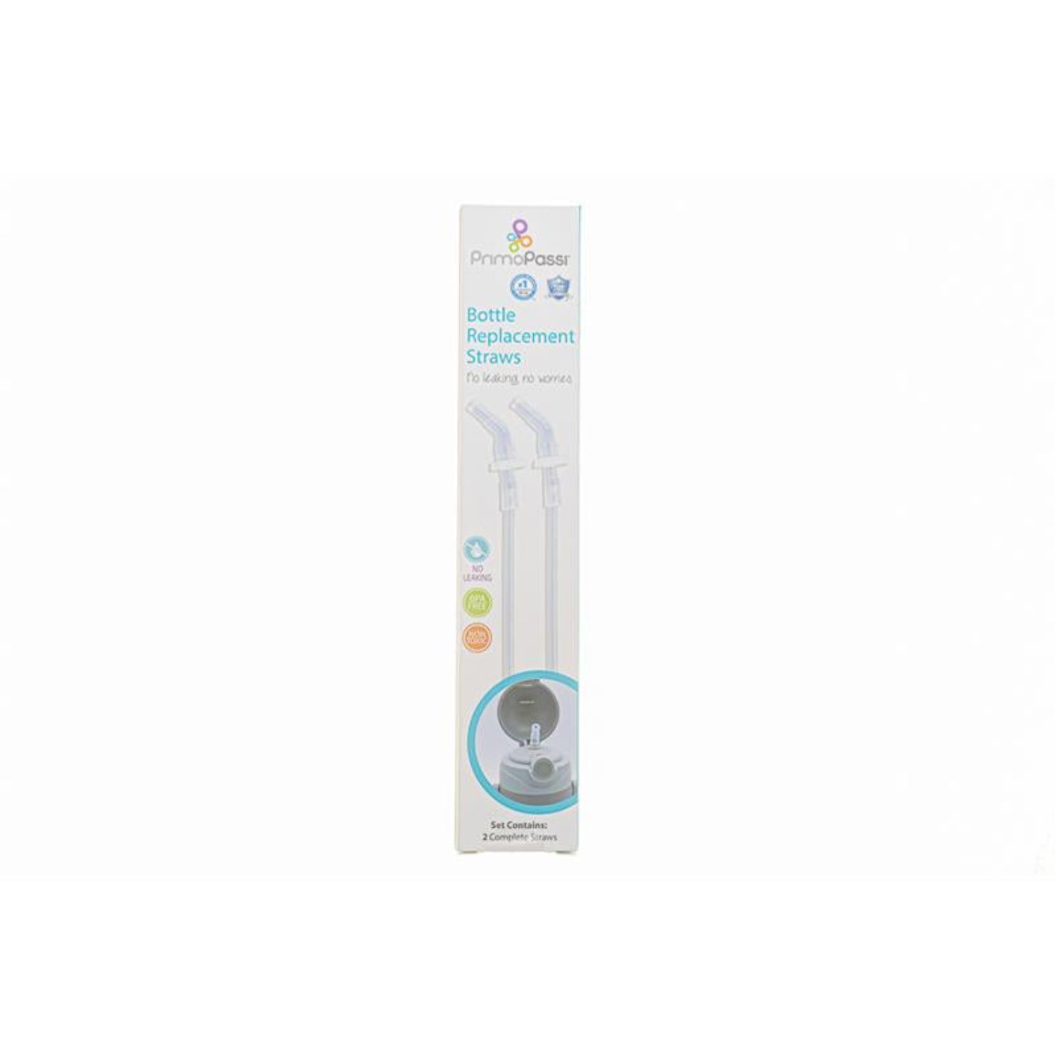 A box of Bottle replacement straws in a white background