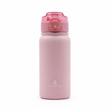 Pink insulated water bottle on a white background