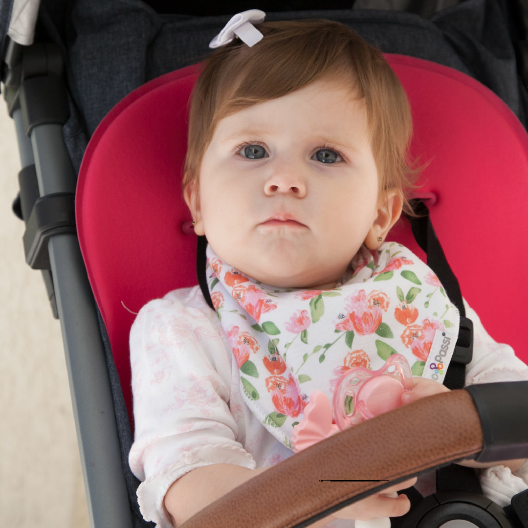 Primo Passi - Bandana Bib Girl, Flamingos and Roses