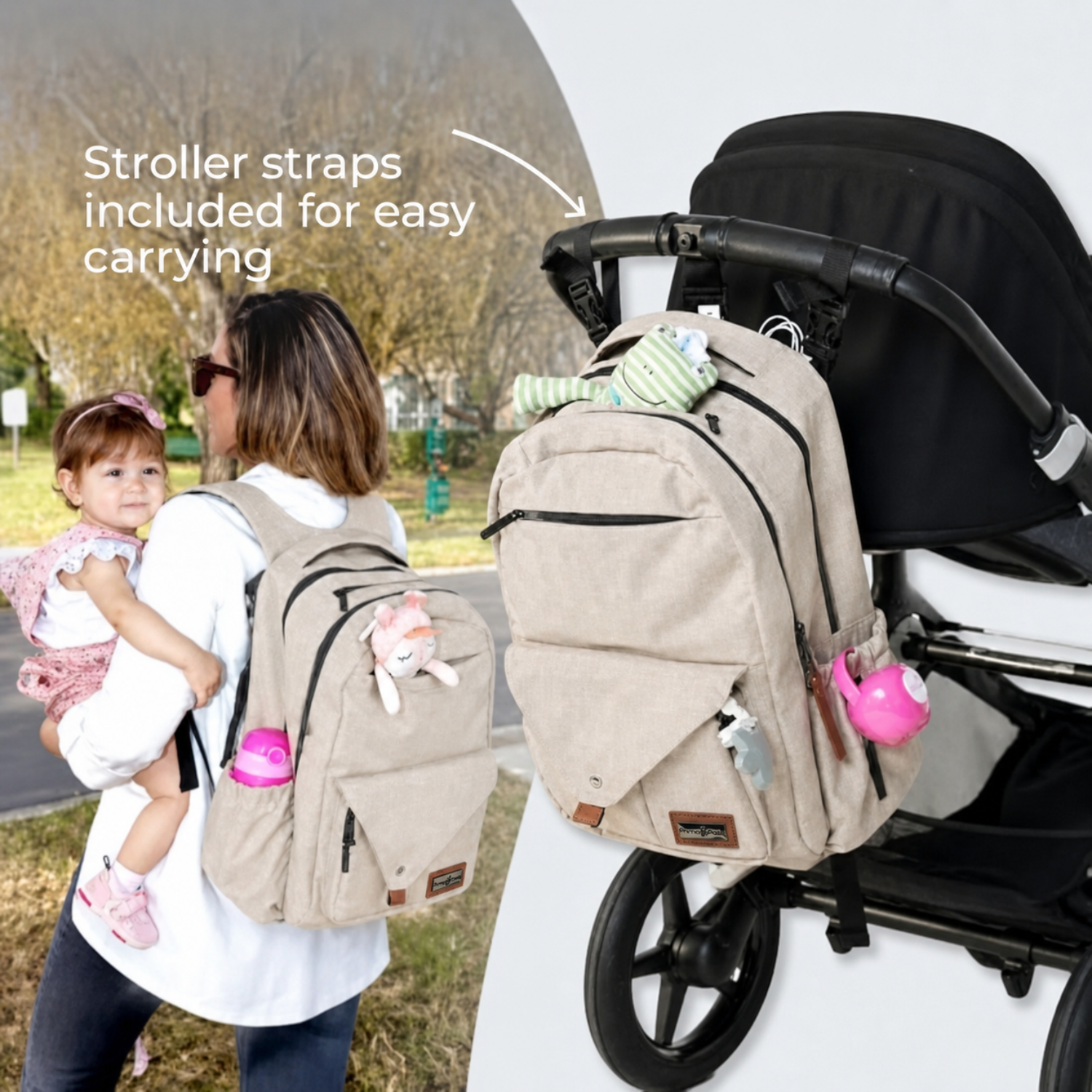 Primo Passi PerTutti  Baby Diaper Bag Backpack, Beige
