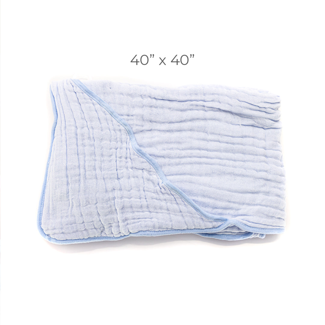 Primo Passi - Hooded Muslin Towel, Light Blue