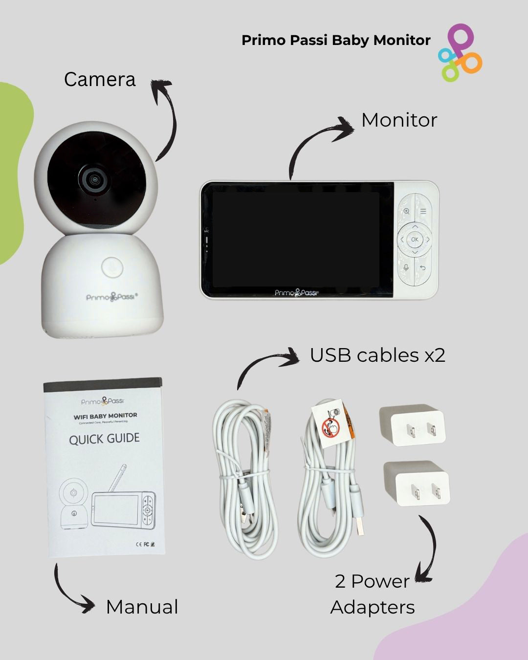 Primo Passi - Smart Wi-Fi Baby Monitor with 5” HD Screen, Night Vision & App Access