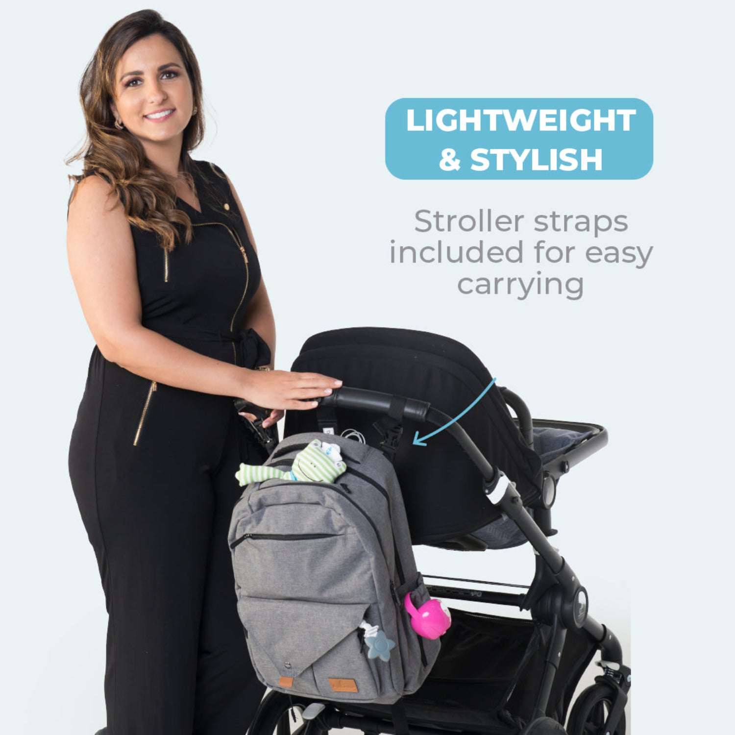 Primo Passi PerTutti Baby Diaper Bag Backpack, Grey Melange