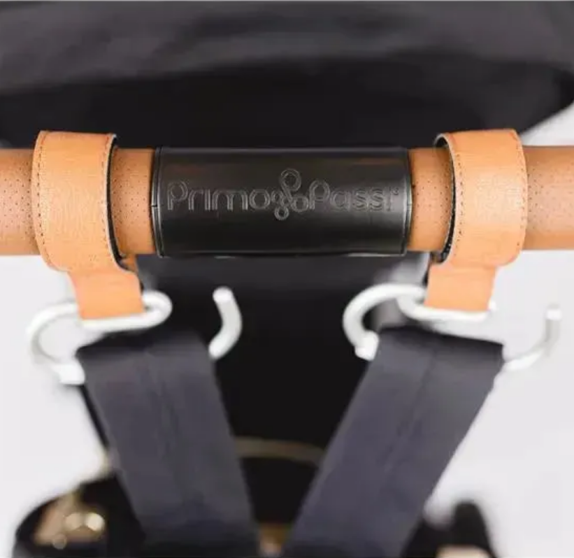 2Pk Leather Stroller Hook Camel | Primo Passi