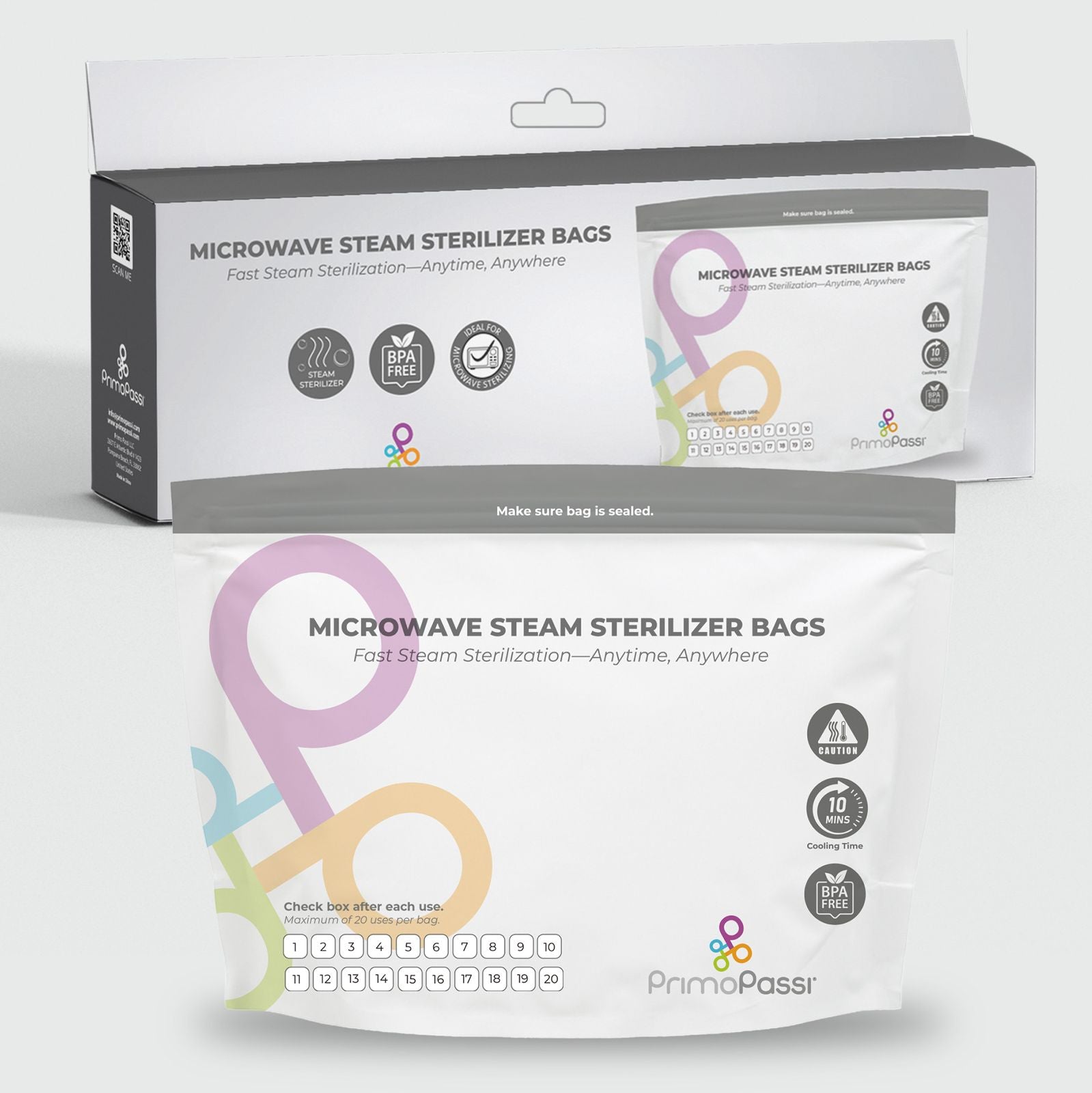 Primo Passi 10Pc Microwave Steam Sterilizer Bags