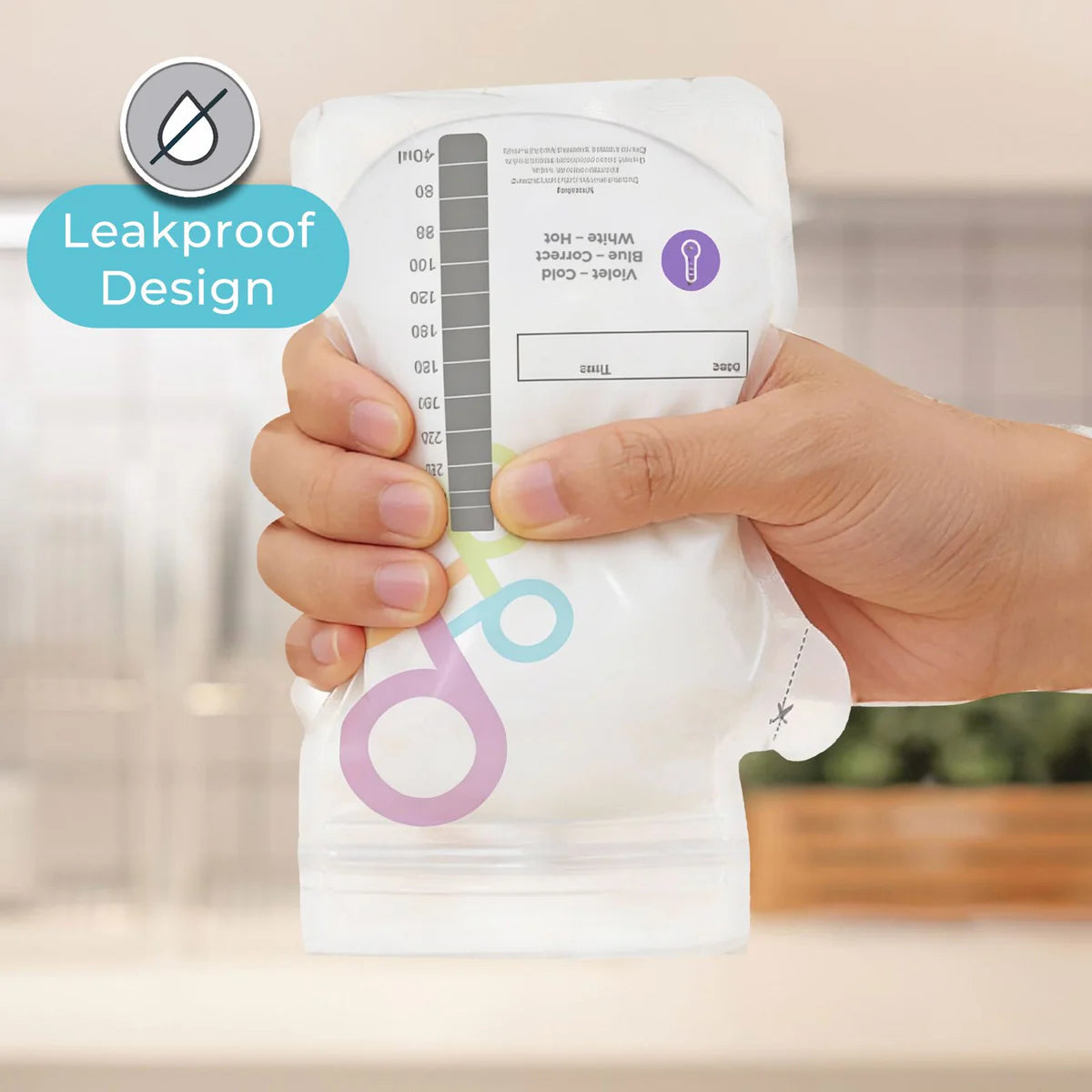 Primo Passi Lactation Massager + Temp-Sensing Breastmilk Storage Bag,8Oz,250Ml,100Pc