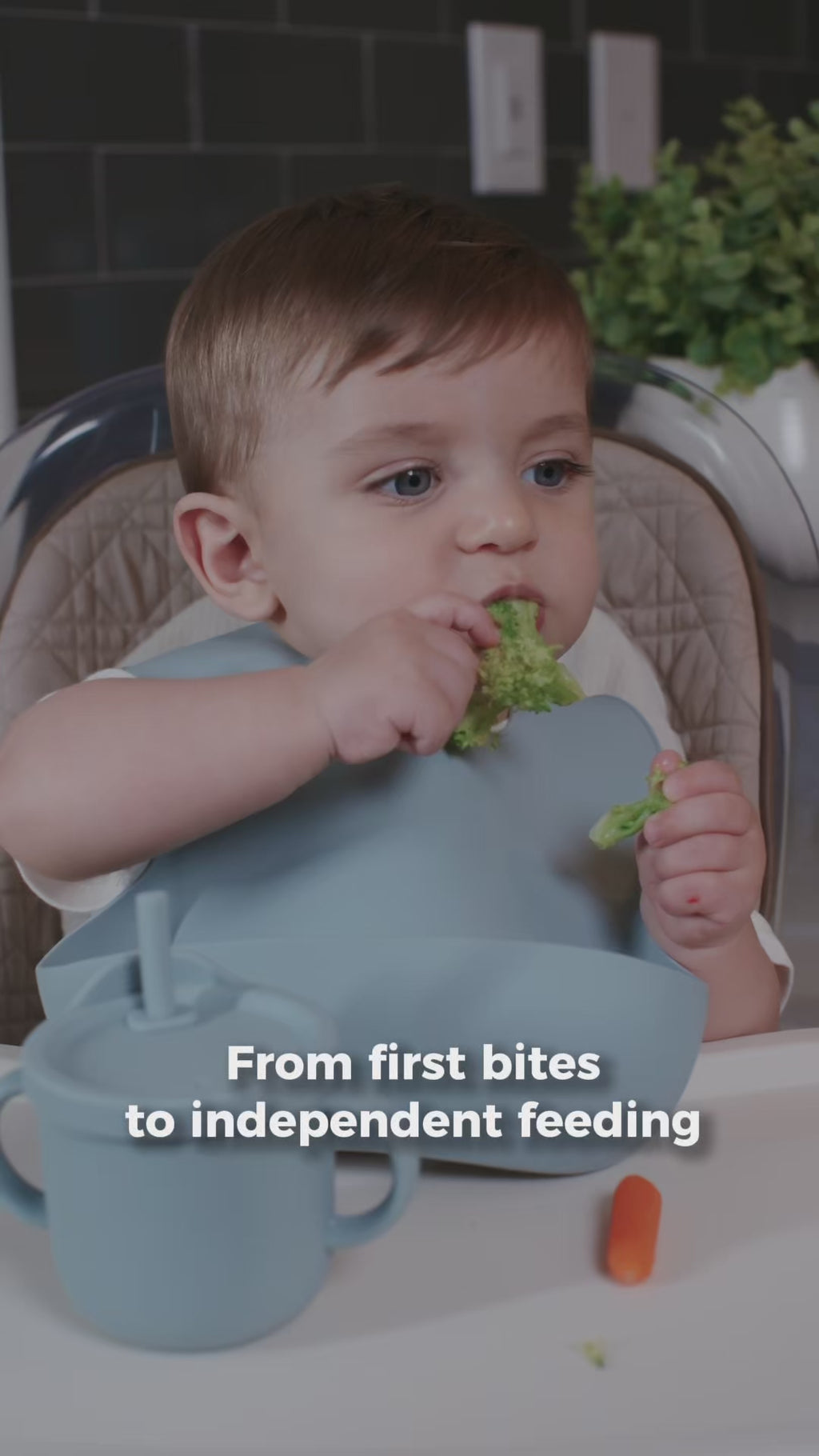Video of babies using the blue silicone line