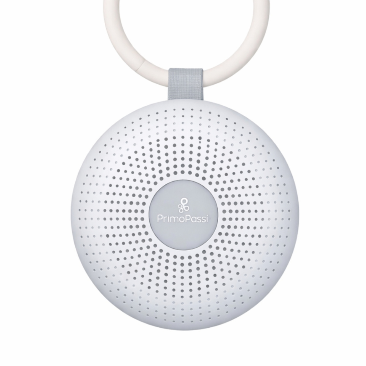 white portable sound machine for babies on a white background