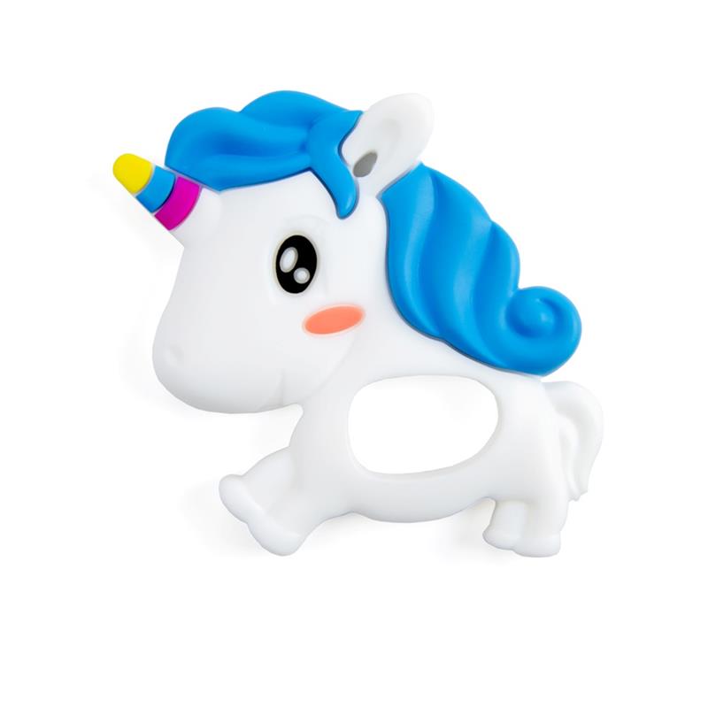 Primo Passi - Silicone Teether, Unicorn, Blue and White