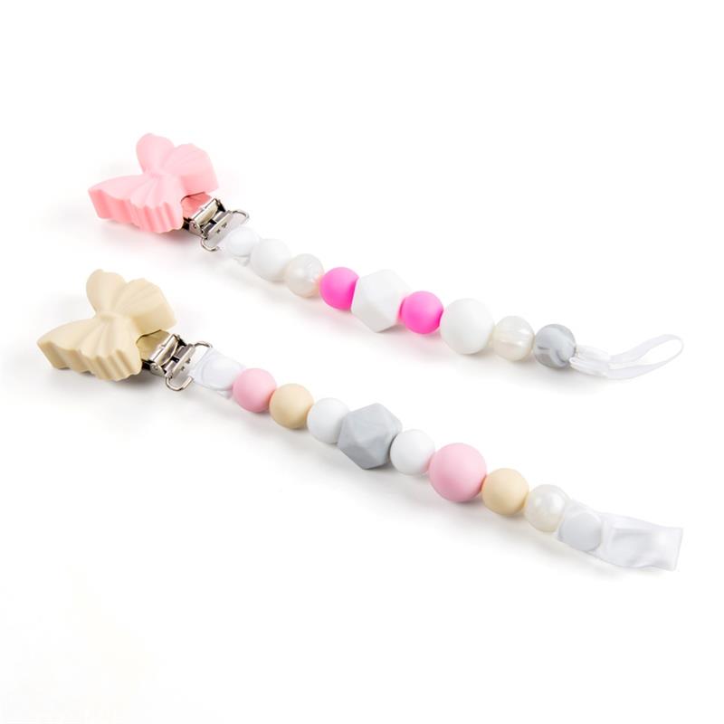 Primo Passi - Silicone Pacifier Clip | Pacifier Holder for Baby, Girl 2PK