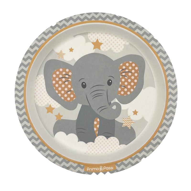 Primo Passi - Bamboo Fiber Kids Suction Plate, Little Elephant