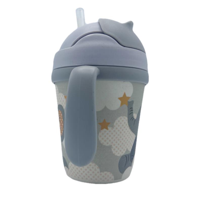 Primo Passi - Bamboo Fiber Kids Cup, Handle and Straw, Little Elephant