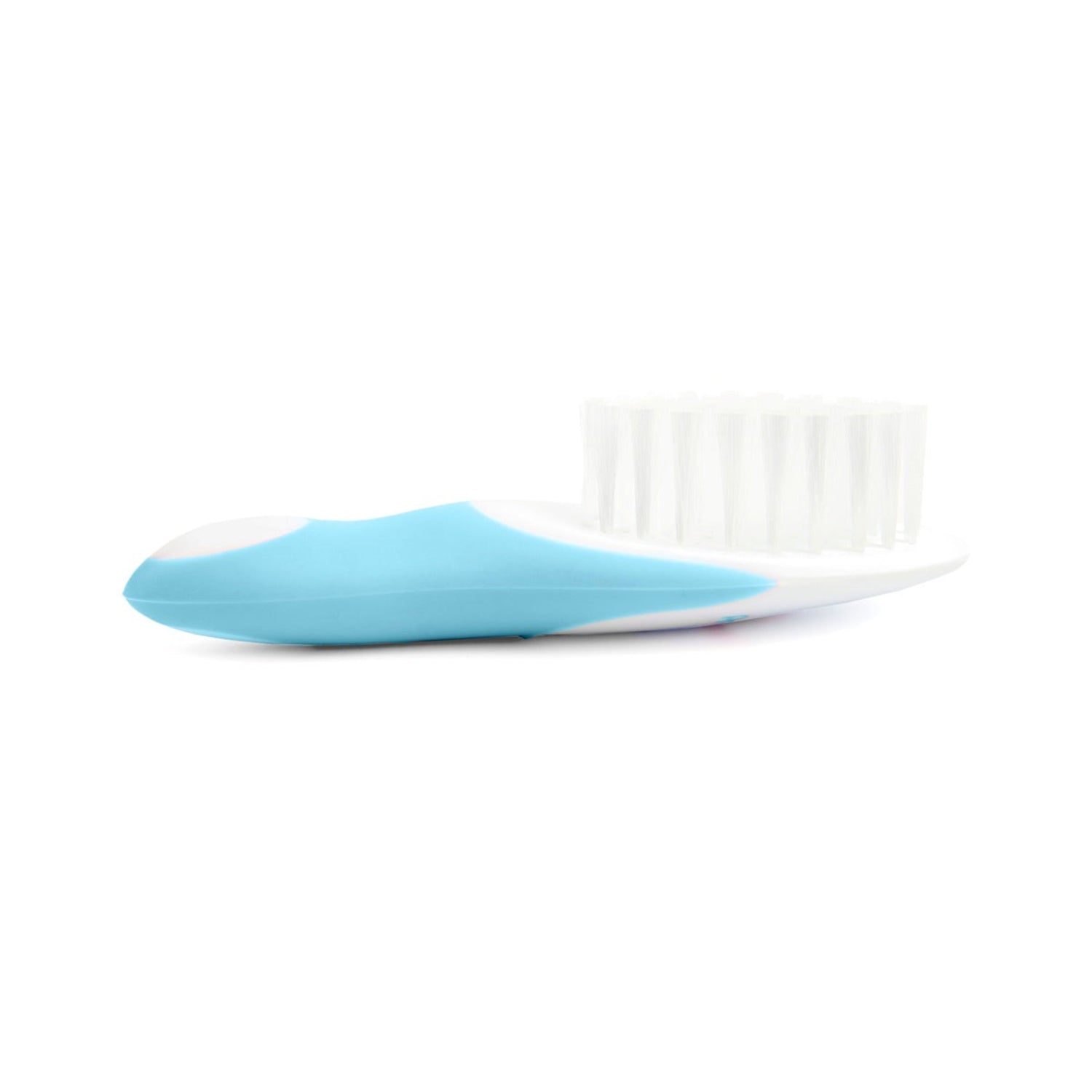 Primo Passi baby brush in blue and white displayed on a white background.
