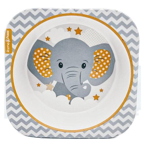 Primo Passi - Bamboo Fiber Kids Square Bowl - Little Elephant